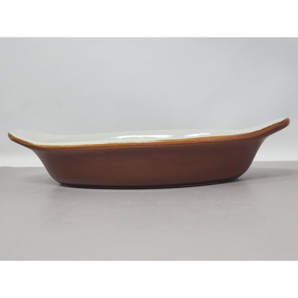 Set Of 3 Hall Model 527‎ Oven-Proof Brown & White Oval Casserole Dishes - Picture 10 of 16